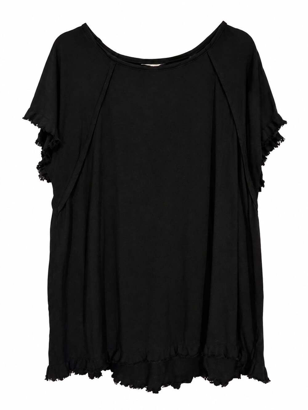 Umgee Tunic Size L Black Linen Cotton Blouse